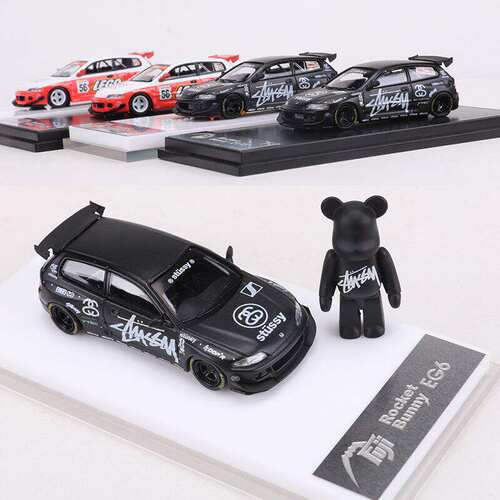 Fuji富士1:64本田思域Civic EG6宽体改装火箭兔仿真合金汽车模型