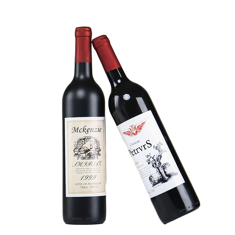 新品玻璃红酒瓶葡萄酒瓶酒柜装饰空瓶自酿装酒750ml容器酒庄摆设a