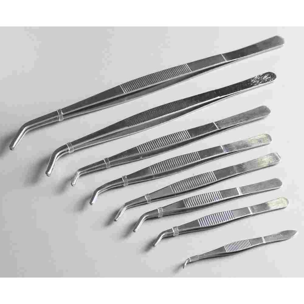 不锈钢弯头镊子 实验室镊子圆头镊子10/12.5/14/16/18/20/25/30cm