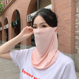 UPF50+冰丝防晒面罩男女士夏户外骑车口罩遮阳护全脸面巾面纱透气