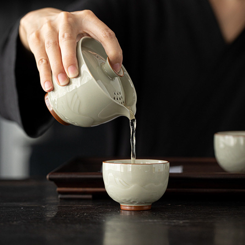 快客杯陶瓷旅行茶具一壶