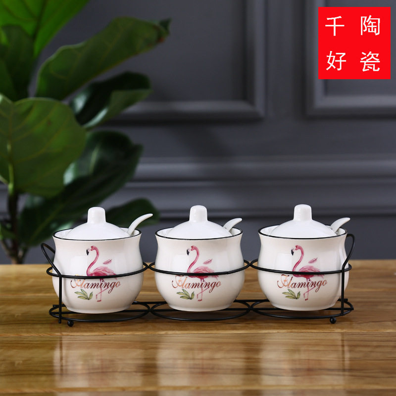 北欧绿植调味罐创意陶瓷