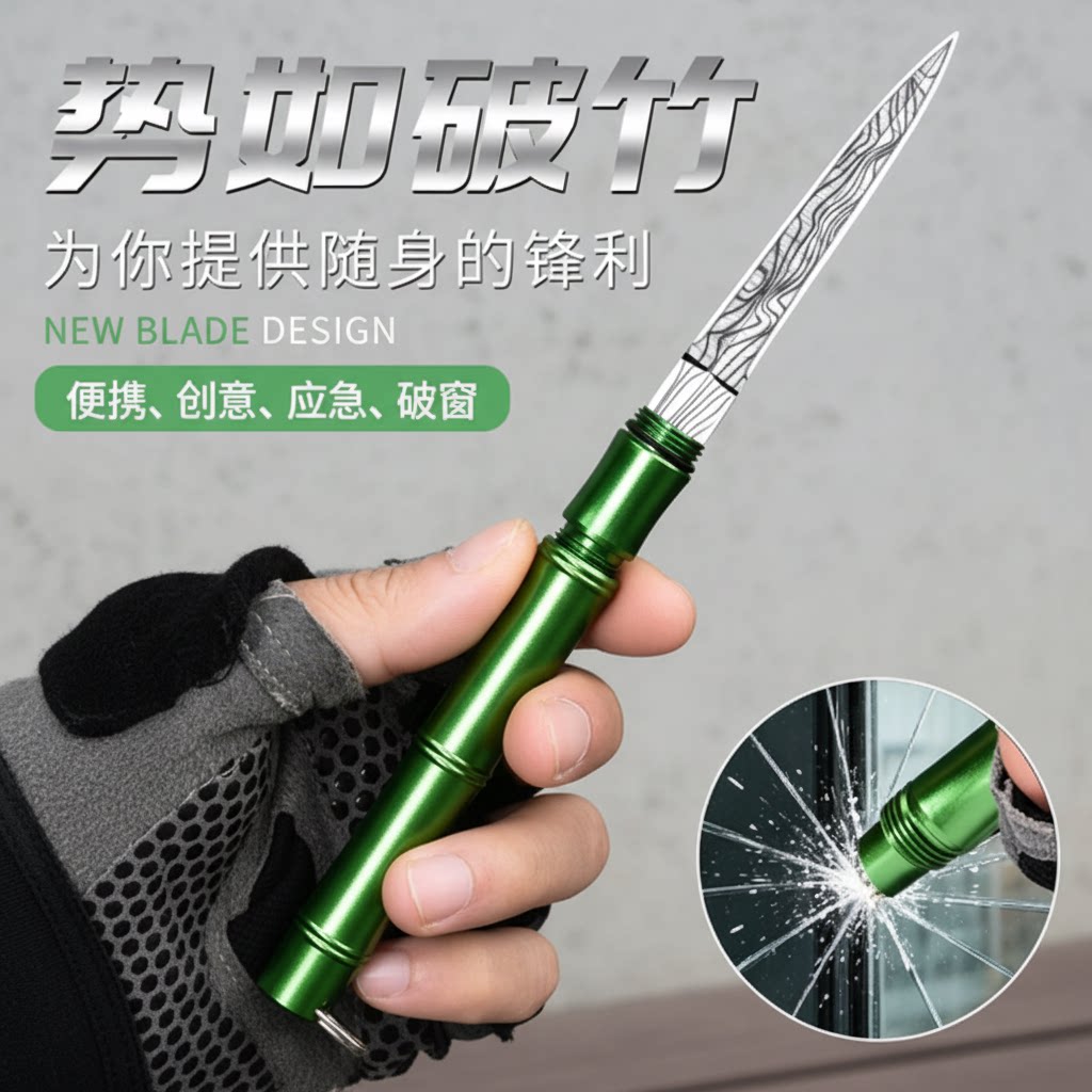 迷你水果刀户外创意竹子小刀便携钥匙隐形刀防身竹节刀多功能茶刀