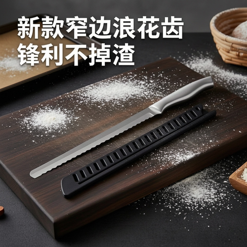 【窄距浪花】全不锈钢面包刀锯齿刀吐司三明治蛋糕切片专用烘焙刀