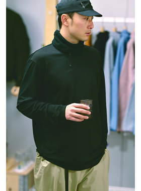 WtW 19.5微米澳洲美利奴羊毛压胶亨利领长袖打底衫