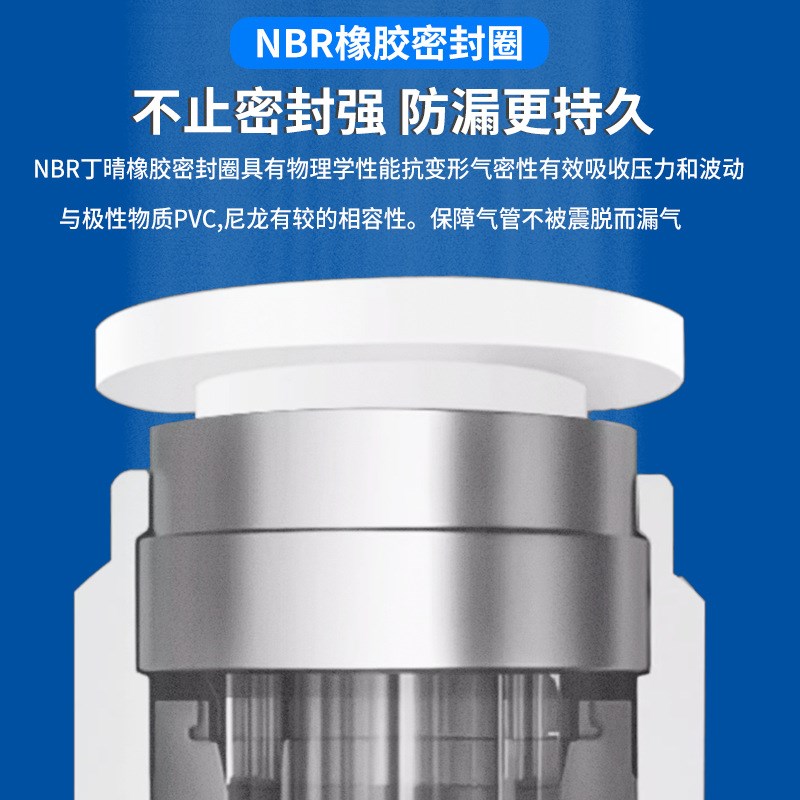 PC蓝色螺纹气管接头直通PoC4-M5PC6PC8-02PC12-3/4对接气动接头