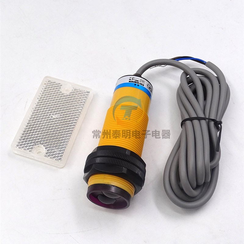 自动化圆柱型光电开关E3F3-R4P3 NPN四线常开常闭直X流DC 24V