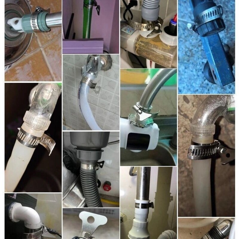 不锈钢喉箍水管卡箍带手柄洗车水枪接头万能软管抱箍卡扣
