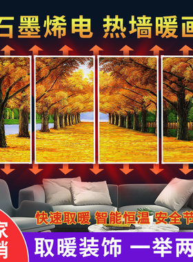 石墨烯电暖气取暖器壁画家用节能碳晶墙暖电热板暖气片壁挂发热画