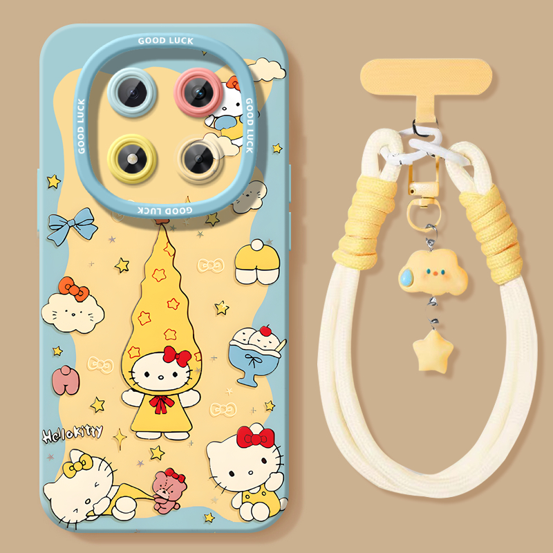 适用红米note15手机壳15pro凯蒂kitty猫note14pro＋硅胶13Turbo外壳12带挂绳10全包9防摔REDMI简约8保护note7