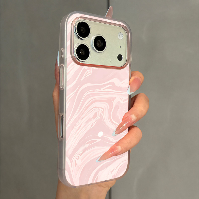 粉水波纹适用苹果17promax手机壳iphone16pro套17软16新款iPone防摔pro女15的14plus男1