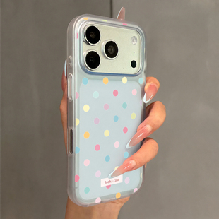 彩色圆点适用苹果17promax手机壳iphone16pro套17软16新款iPone防摔pro女15的14plus男13高级12外壳11pm磨砂x
