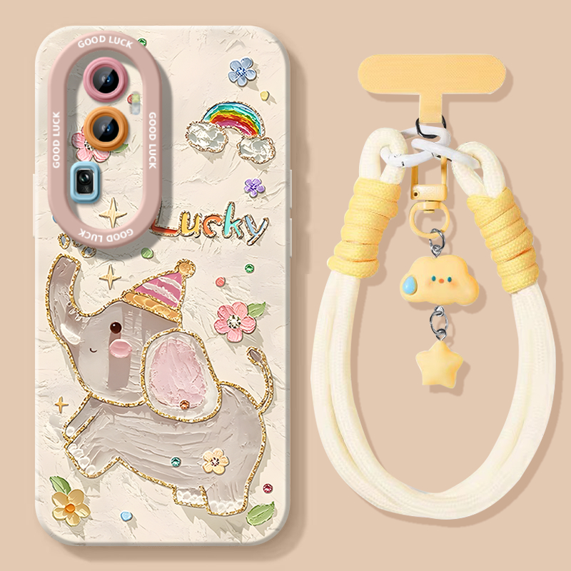 适用opporeno10手机壳新款高颜值液态硅胶OPPO Reno10Pro女生可爱reno10全包防摔带挂绳Ren0高级感保护镜头