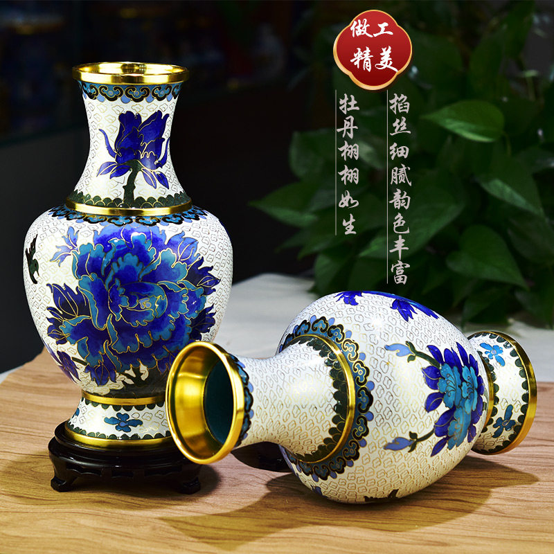 北京景泰蓝花瓶10寸周器垒铜摆件图片