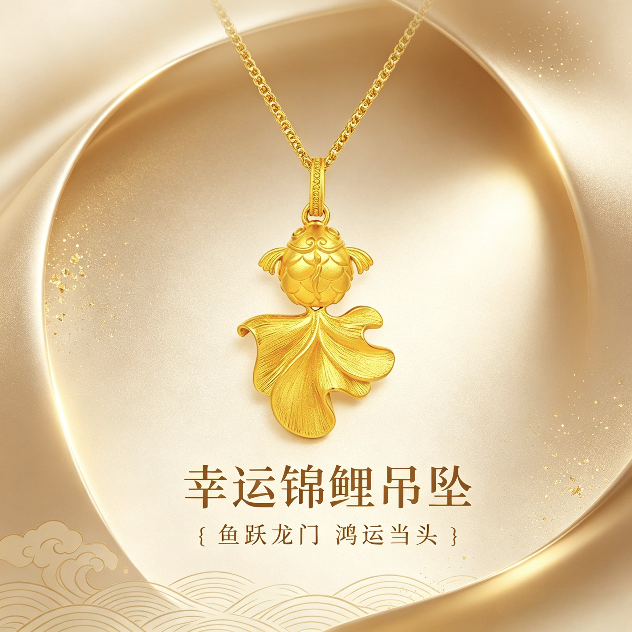 古法喜悦锦鲤项链金店同款送女友
