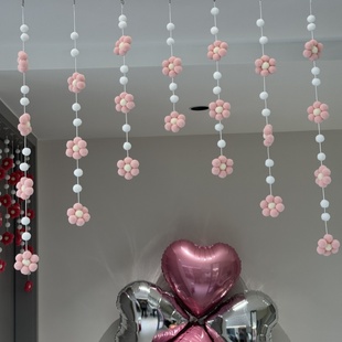 少女心卧室门帘太阳花隔断帘客厅房门装饰挂帘配饰儿童房免打孔