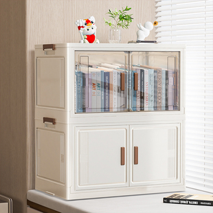 免安装带轮儿飘窗收纳柜整理婴儿玩具储物箱多层双开门零食置物柜