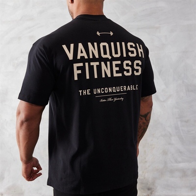 VANQUISH男士T恤夏季新款美式健身房运动纯棉休闲圆领宽松短袖