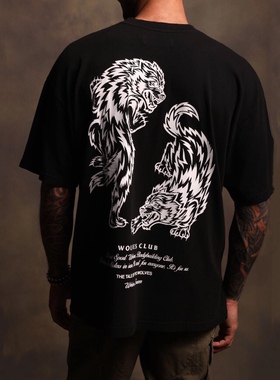 DARC SPORT美式潮牌男士T恤嘻哈健身纯棉重磅印花休闲运动短袖TEE