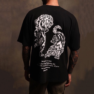 DARC SPORT美式潮牌男士T恤嘻哈健身纯棉重磅印花休闲运动短袖TEE