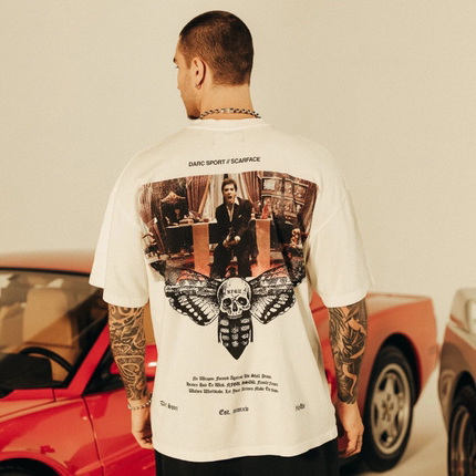 DARC&SCARFACE联名美式潮牌印花短袖高街宽松圆领夏季新款运动t恤