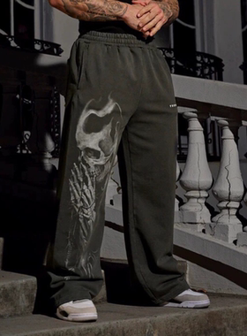 YOUNGLA美式潮牌高街卫裤慢跑者运动健身休闲直筒宽松阔腿裤长裤