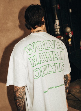 DARC SPORT美式潮牌新款嘻哈宽松小领口男士运动休闲健身短袖T恤