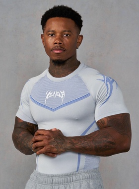 YOUNGLA美式夏季新款男士紧身T恤慢跑者运动健身跑步训练速干短袖