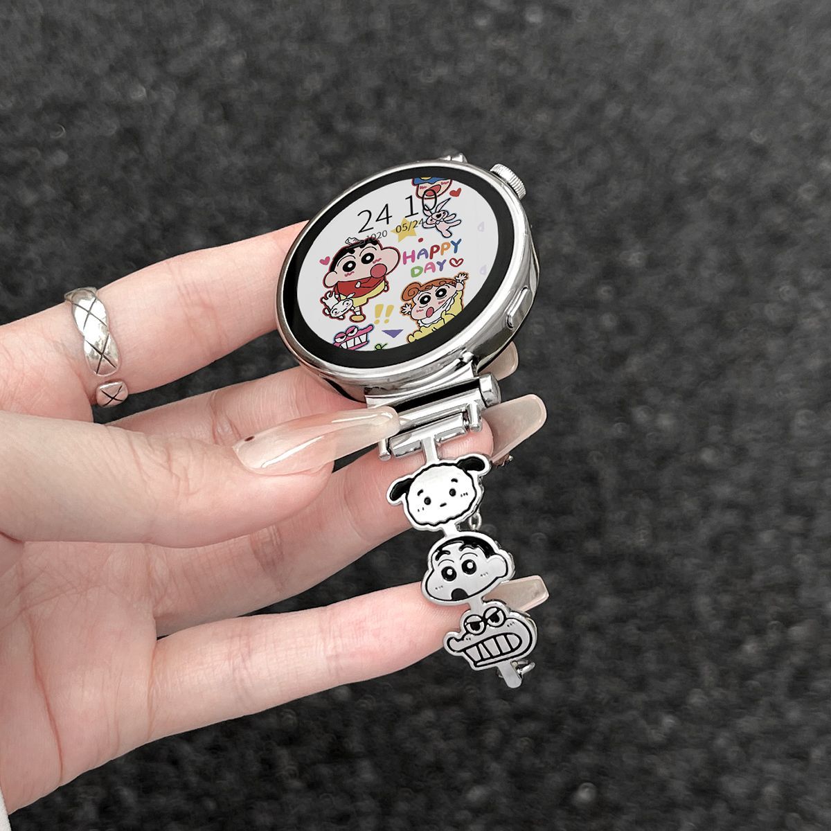 蜡笔小新适用vivowatch5表带新款女士金属高级vivowatchgt手链条