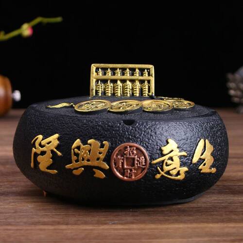 烟灰缸家用创意带盖新中式复古风新款个性潮流客厅办公室简约烟缸
