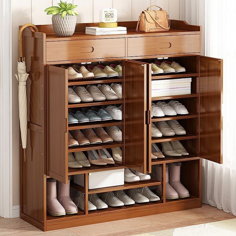 实木鞋柜家用门口经济型大容量防尘收纳神器宿舍简易多层鞋架子