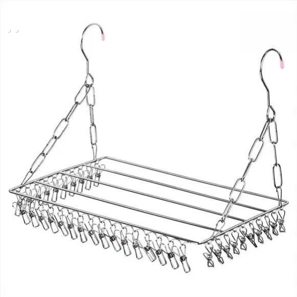 不锈钢阳台晾晒架晒袜子窗台多夹子袜架晾衣架防盗窗鞋挂架神器