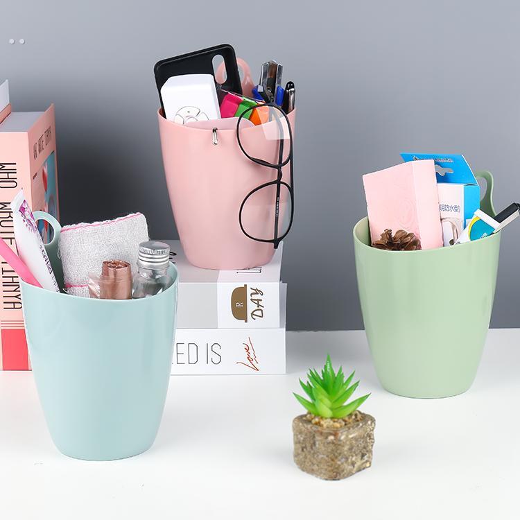 悬挂式拉垃圾桶迷你小号收纳桶壁挂式储物收纳盒学生用桌面笔筒