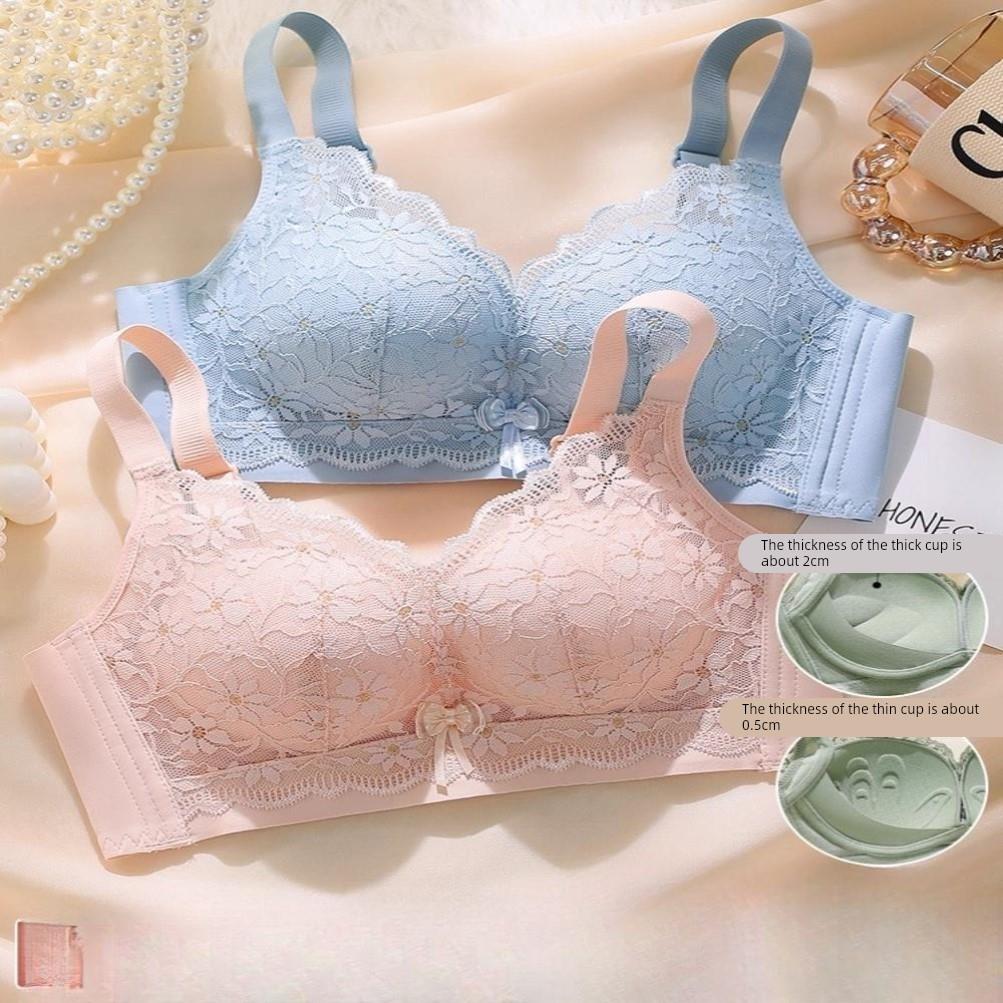 厚款薄款内衣女士小胸聚拢上托防下垂性感蕾丝调整型无钢圈文胸罩