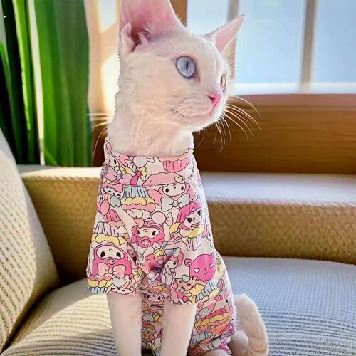 猫咪新型睡衣服新四季四脚衣空调服防掉毛德文布偶小型犬通用宠物