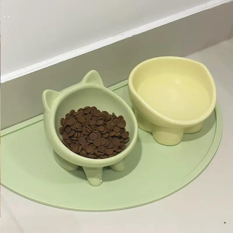 猫碗陶瓷猫粮碗狗碗食盆猫咪饭碗大口径水碗斜口碗防打翻宠物用品