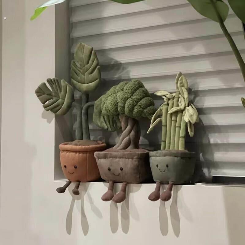 富贵竹迎客松发财树彷真盆栽绿植玩偶乔迁新家装饰品摆件暖房礼物