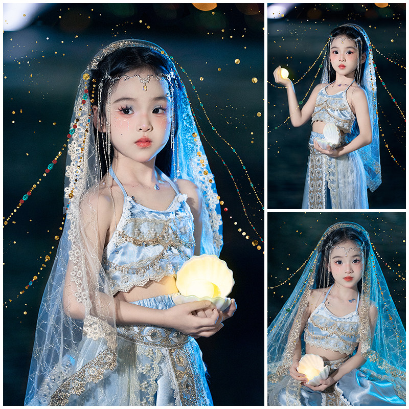 儿童摄影服装民族风5岁-9岁女童拍照衣服西域公主主题写真艺术照 - 实物图