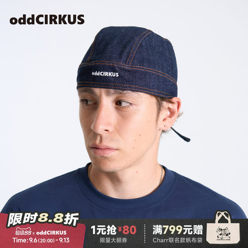 oddCIRKUS牛仔头巾帽 新款LOGO刺绣运动户外头巾休闲百搭帽子男女