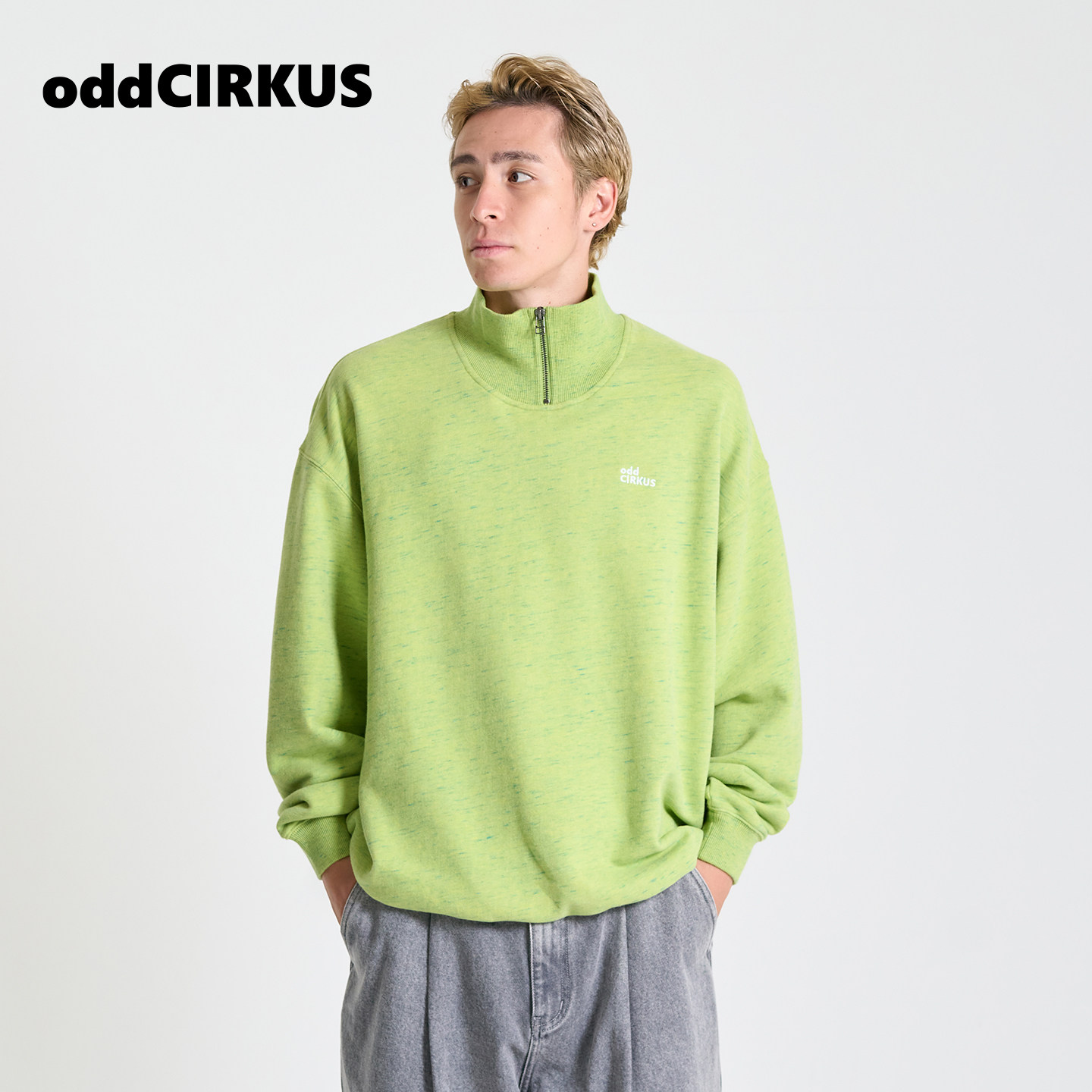 oddCIRKUS半高领卫衣套头衫 日系宽松长袖上衣果绿色外套男女同款,运动服/休闲服装,运动卫衣/套头衫,淘宝优惠券,粉丝福利购,淘宝优惠卷