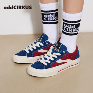 翻毛皮板鞋 Pro红蓝拼色低帮复古街头滑板鞋 女 Astley oddCIRKUS