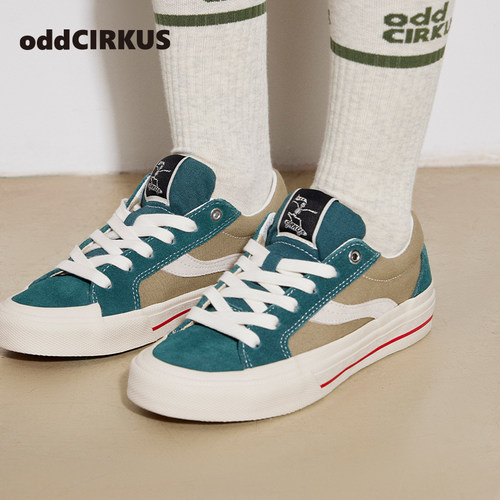 oddCIRKUS灰绿拼色滑板鞋22新款