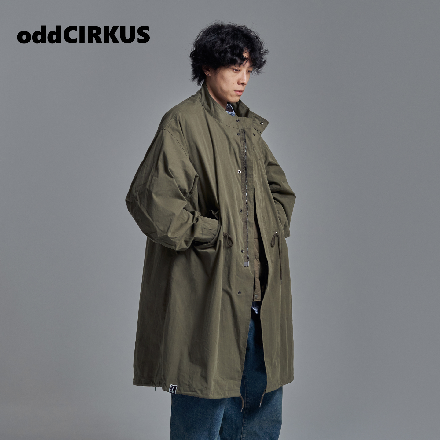 oddCIRKUS长款风衣 马甲两件套日系24FW美式M65新款风衣外套马甲