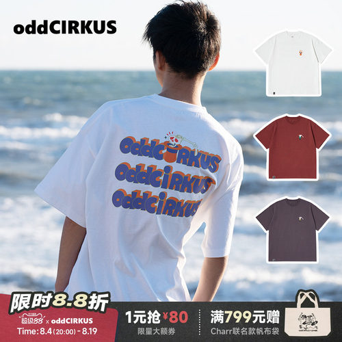 oddCIRKUS日系T恤宽松印花短袖新款T恤情侣装半袖上衣