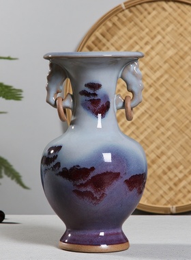 陶瓷器钧瓷花瓶玄关摆件