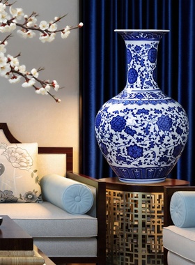 景德镇陶瓷器中式仿古青花瓷插花