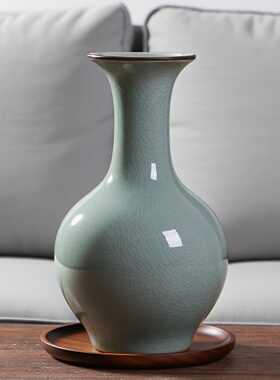 景德镇陶瓷中式仿古裂釉花瓶摆件