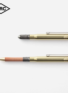日本TRC原装 黄铜圆珠笔Brass product复古金属版年轻女士小清新精致短款宝珠笔创意随身便携签字笔0.5mm
