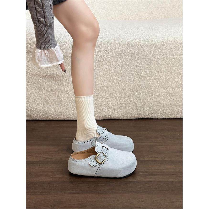 森系温柔小圆孔皮带扣厚底勃肯鞋女2026春季包头拖外穿一脚蹬防滑,女鞋,勃肯鞋/软木鞋,淘宝优惠券,粉丝福利购,淘宝优惠卷