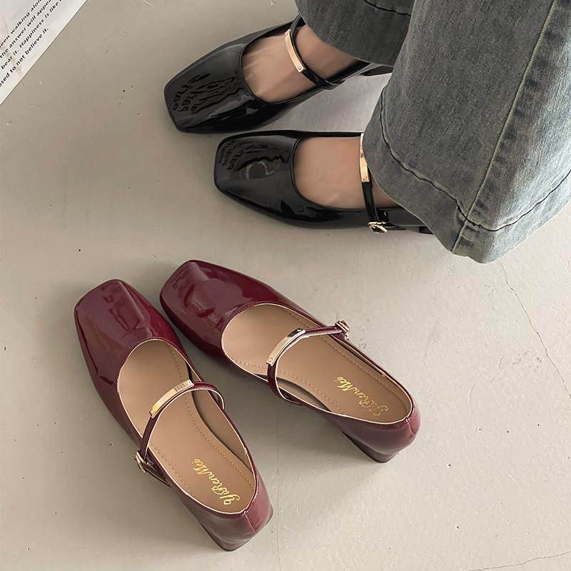 简约百搭温柔风方头粗跟玛丽珍鞋女2026新时尚金属一字扣增高单鞋,女鞋,浅口单鞋,淘宝优惠券,粉丝福利购,淘宝优惠卷